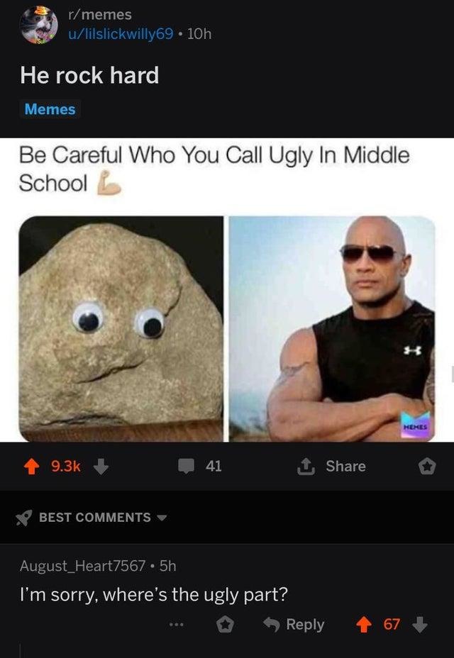 Be careful who you call ugly in middle school - meme
