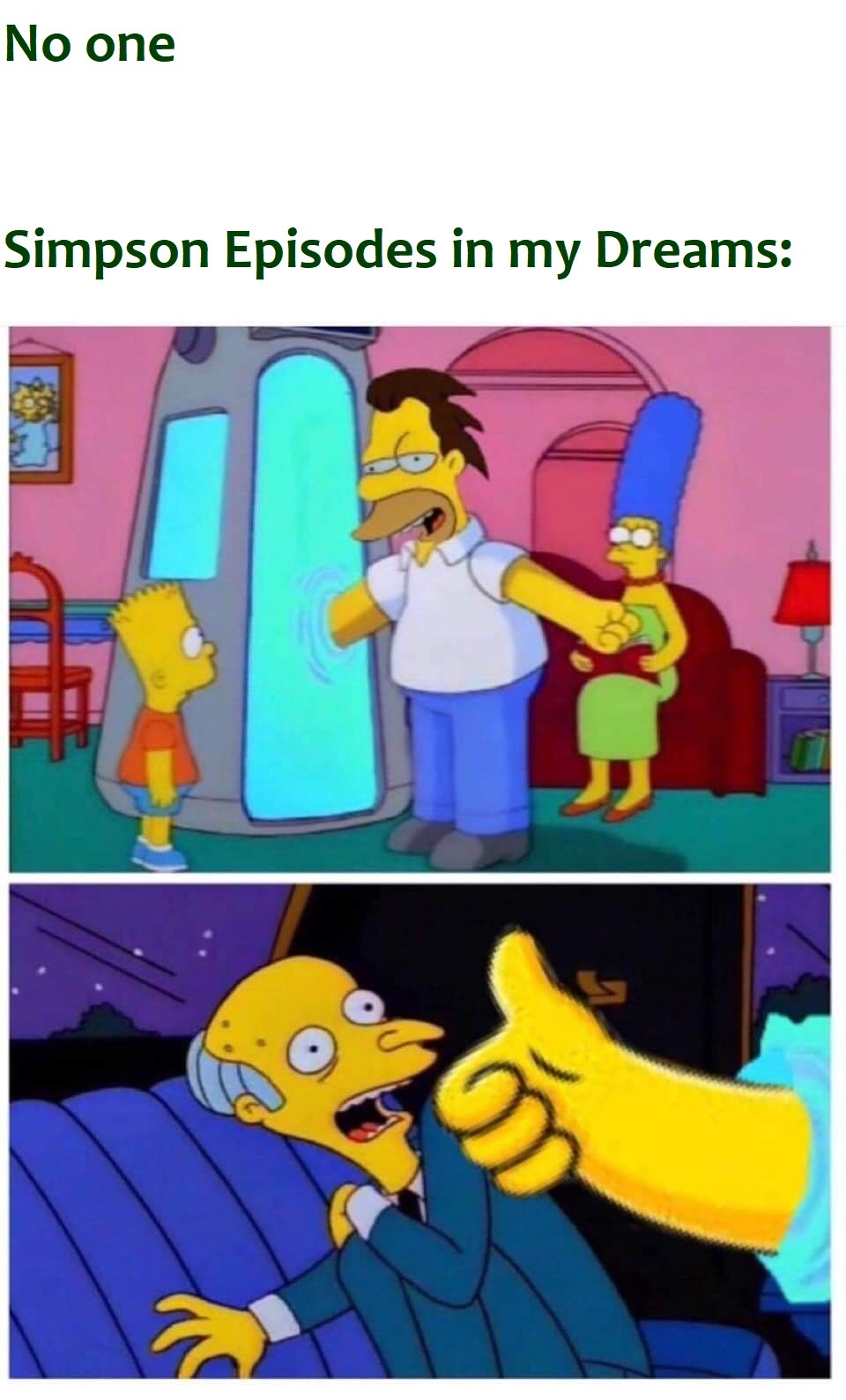 Simpson episodes vs, Simpson episodes in my dreams - meme