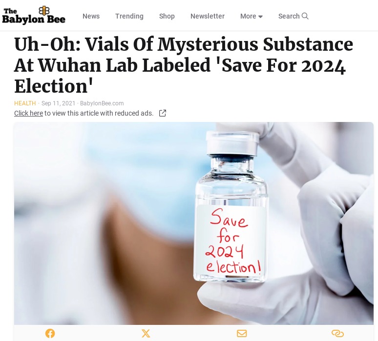 The Babylon Bee meme.