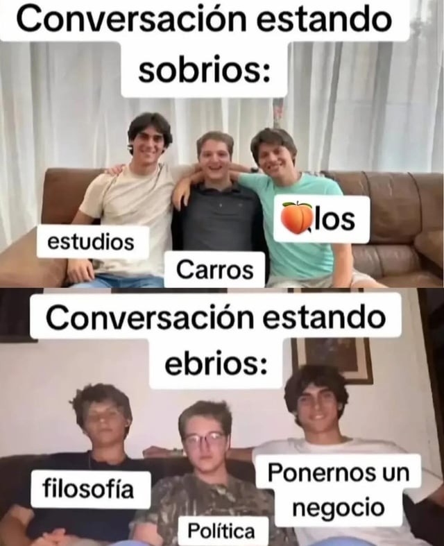 Conversaciones sobrios vs ebrios, cambia el multiverso - meme