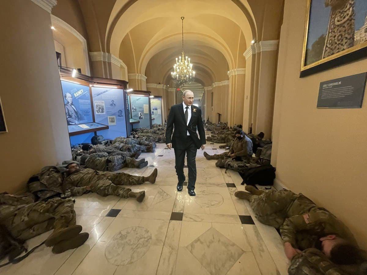 Putin entrando a la White House - meme
