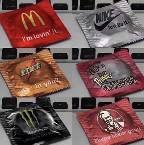 cursed condoms (imagine you’re about to seal the deal and you whip out a Pringle’s condom) - meme