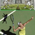 tenis con 3 seres vivos