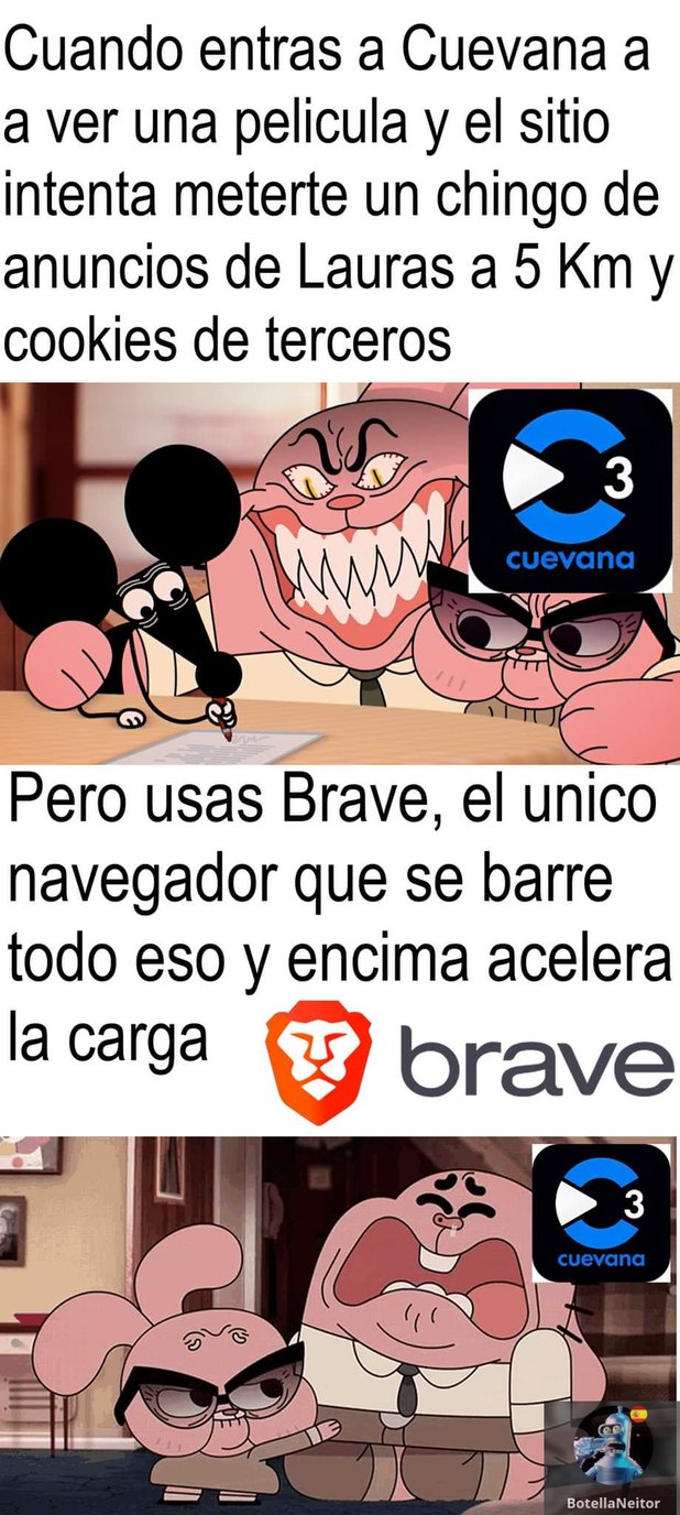 "Meme patrocinado por Brave", subido por jl_mans desde el servidor La Cueva de las Botellas (1082750942883102721)
