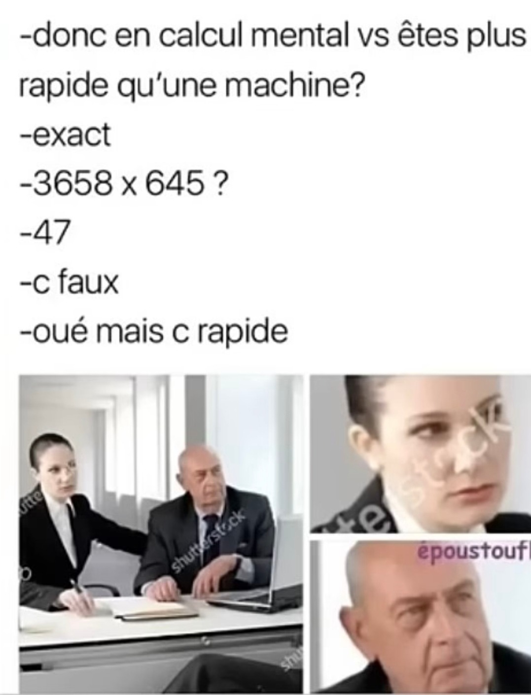 Calcul mental vs machine : la baston du siècle mais en bug total - meme