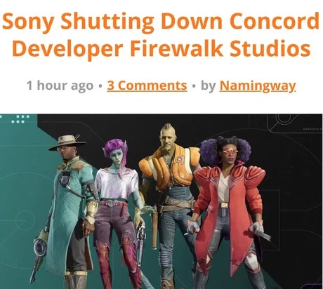 Concord is shutting down - meme