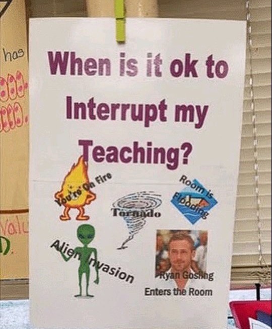 Profesor con las prioridades claras - meme