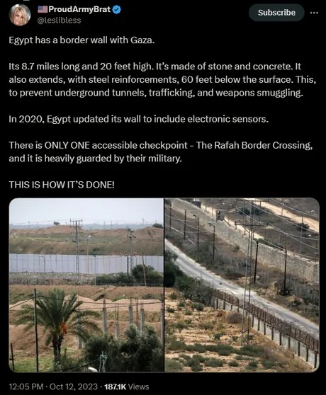 Egypt border wall with Gaza - meme