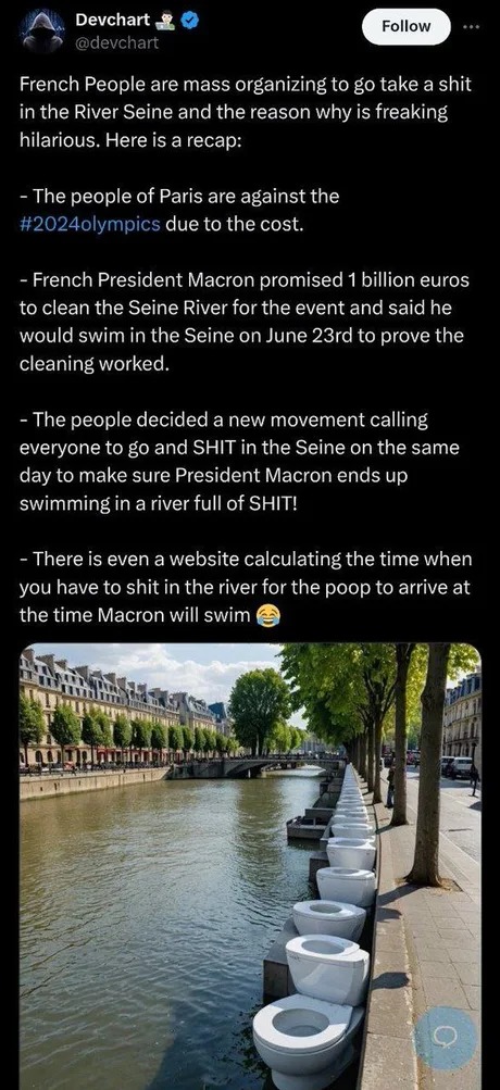 French people are gonna shit in the river for this - meme