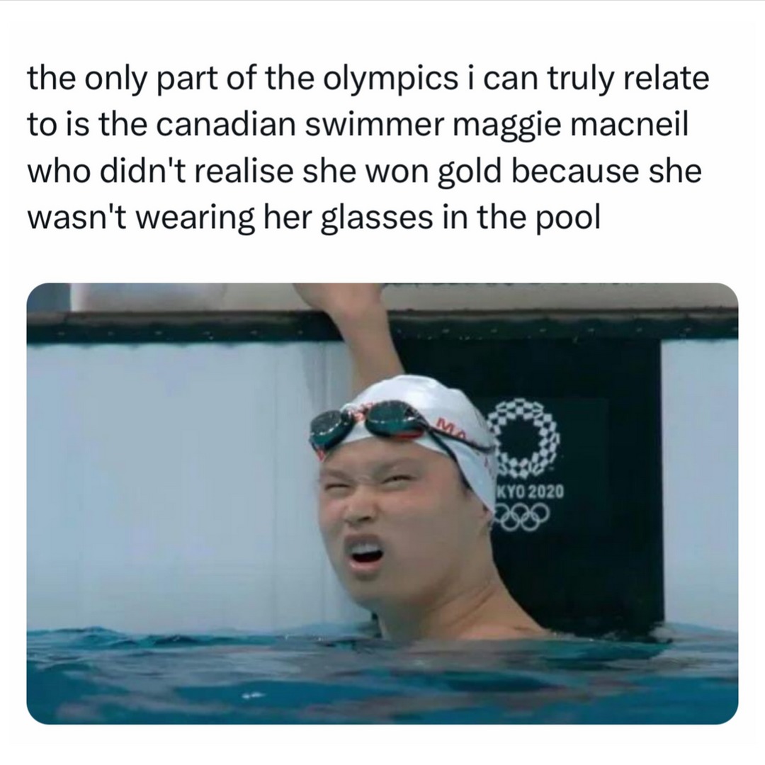 The only struggle that I share with an Olympian - meme