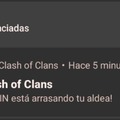 Notificación Clash of Clans
