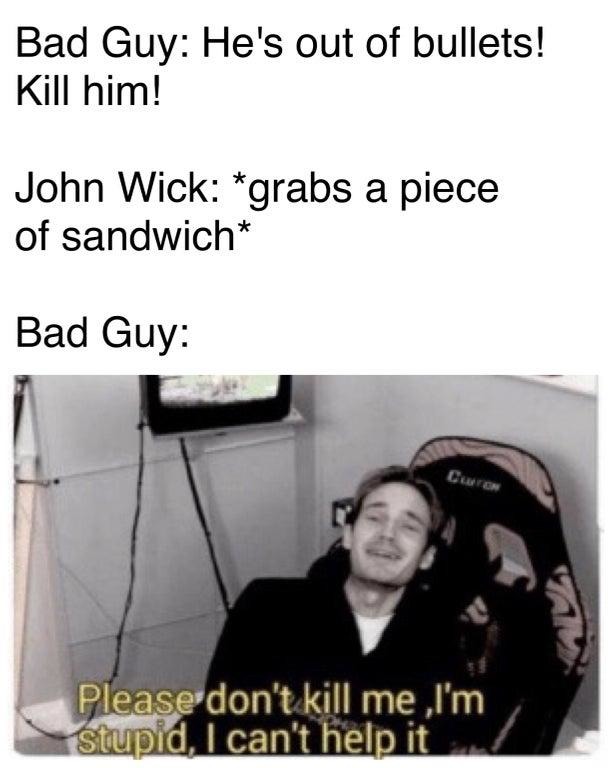 John Wick vs bad guy - meme