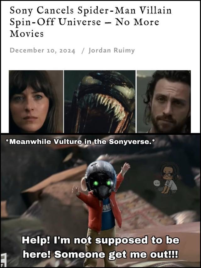 Sony's cinematic universe collapsing in real time - meme