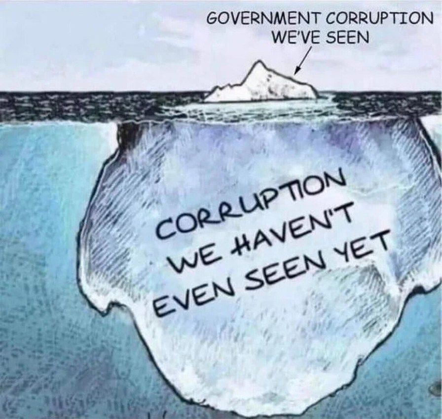 The tip of the government corruption iceberg - meme