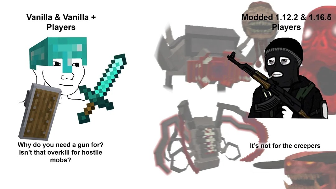 Minecraft Vanilla players - meme