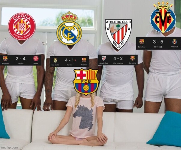 Meme del Barcelona al mando de Xavi