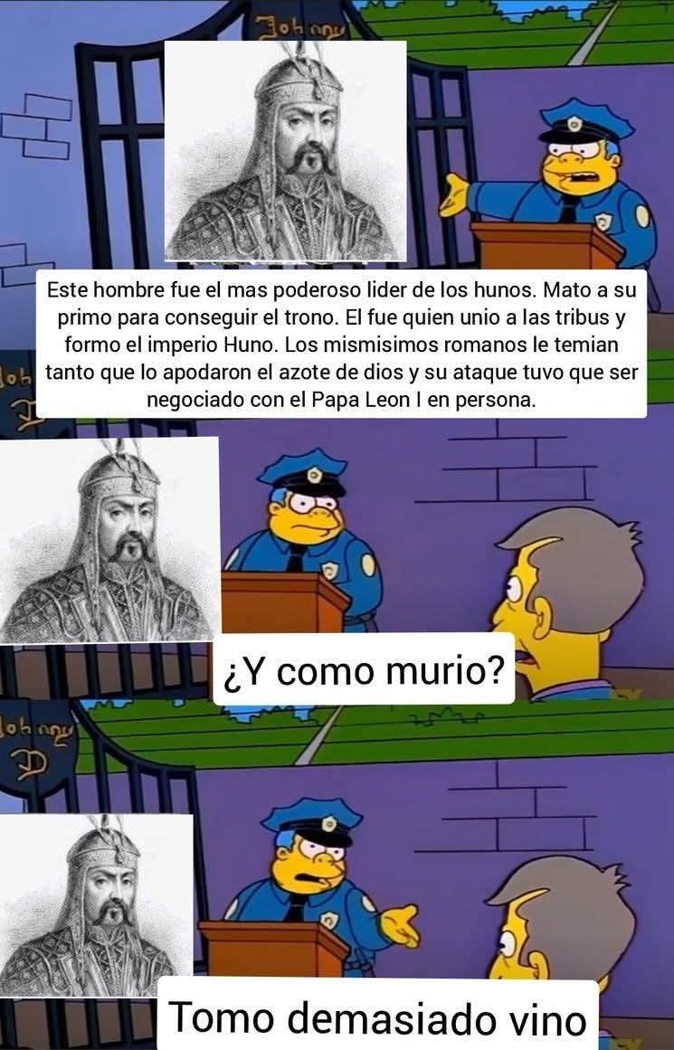 meme sobre la historia del lider del imperio Huno