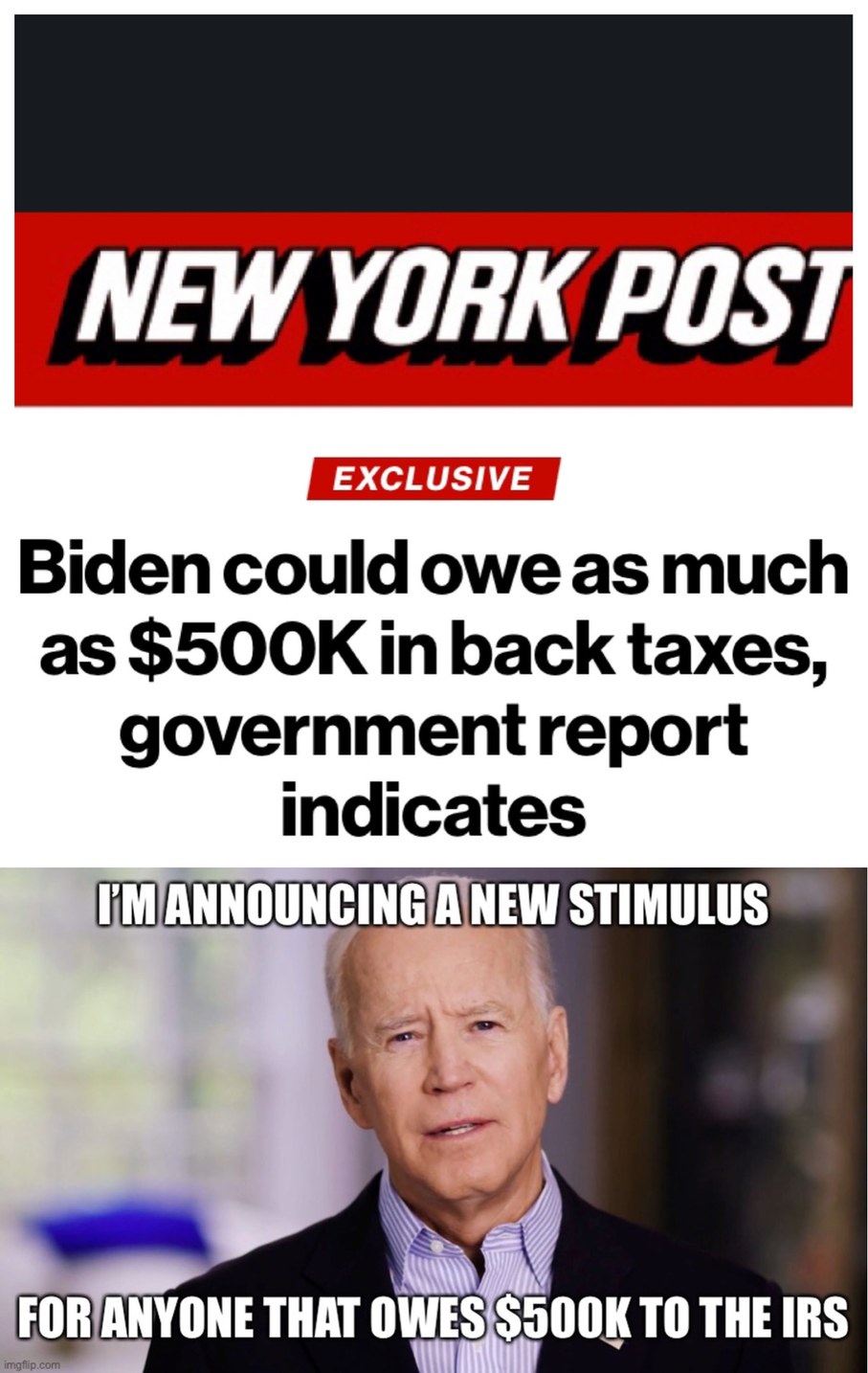 New Stimulus for Uncle Joe - meme