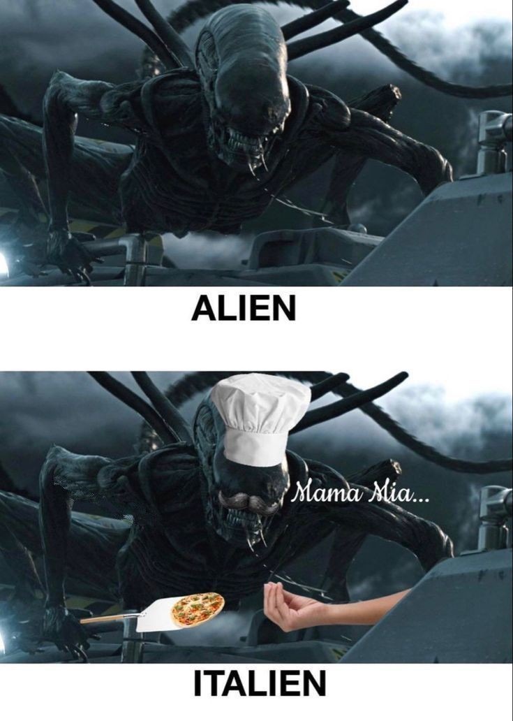 Alien vs italien - meme