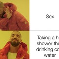 hot showers and cold water