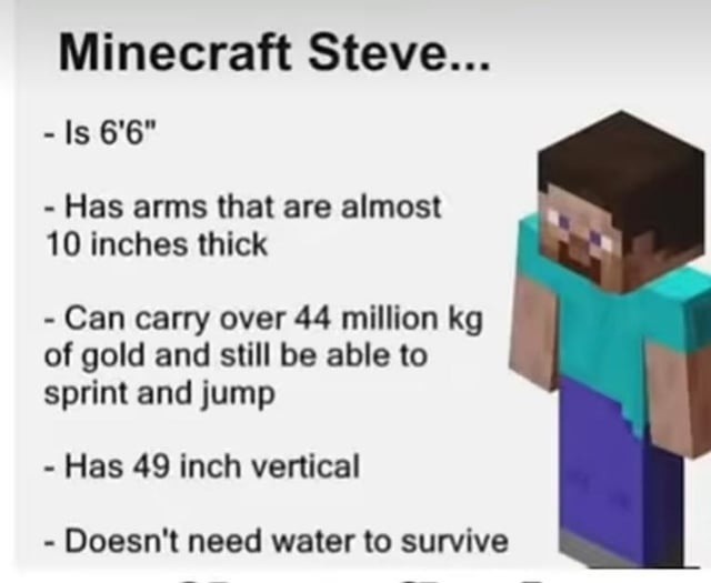 Minecraft Steve is basically a superhero - meme