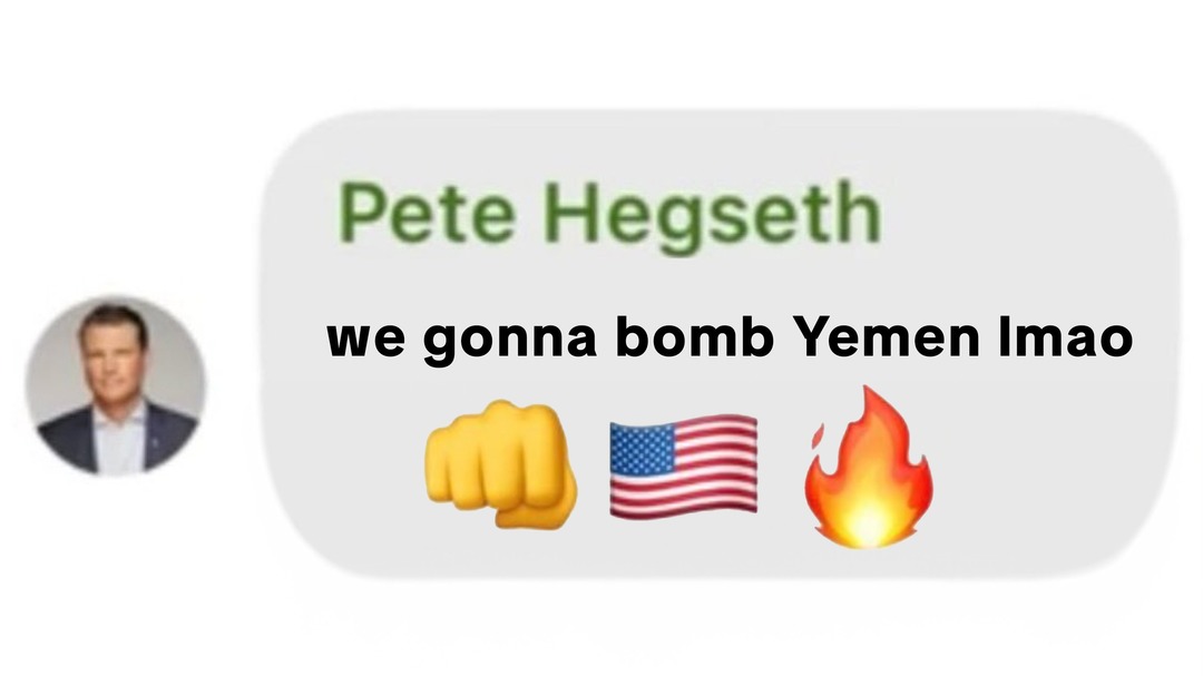 Pete Hegseth when the group chat gets too quiet - meme