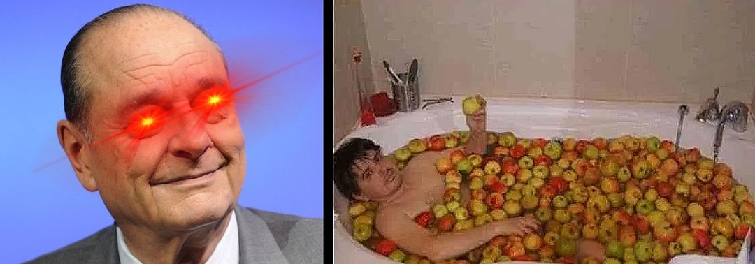 L'image de droite provient d'un même publié le 18/03/2015 par Julodonnet et intitulé "pomme <3" - meme