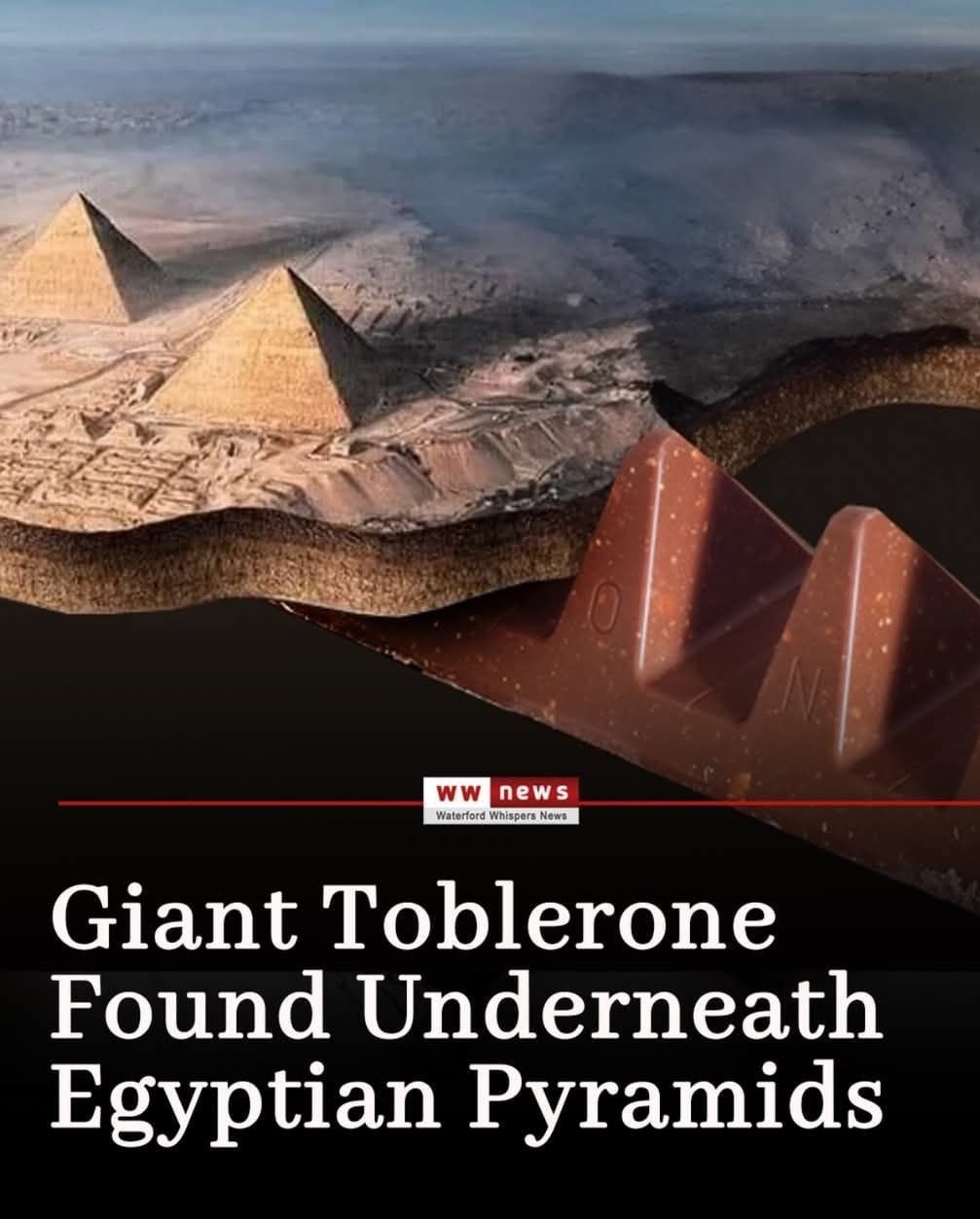 Memes de la pirámide secreta con un Toblerone gigante
