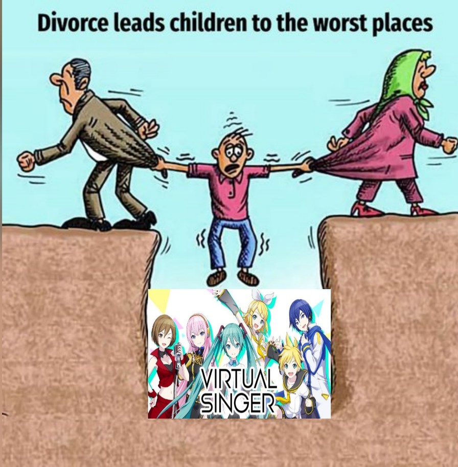Divorce leads children to the worst places - meme