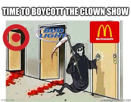 Boycott the clown show - meme