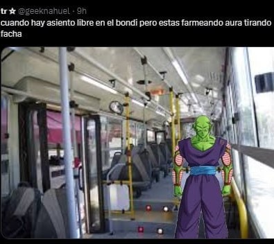 Tirando aura en el bus - meme