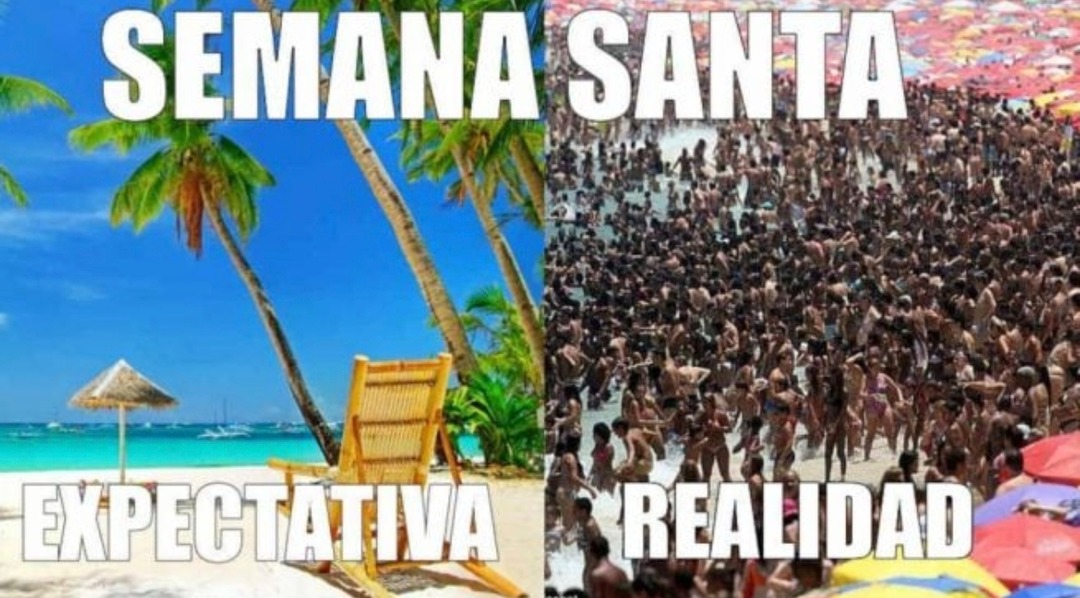 Semana Santa: expectativa vs realidad - meme