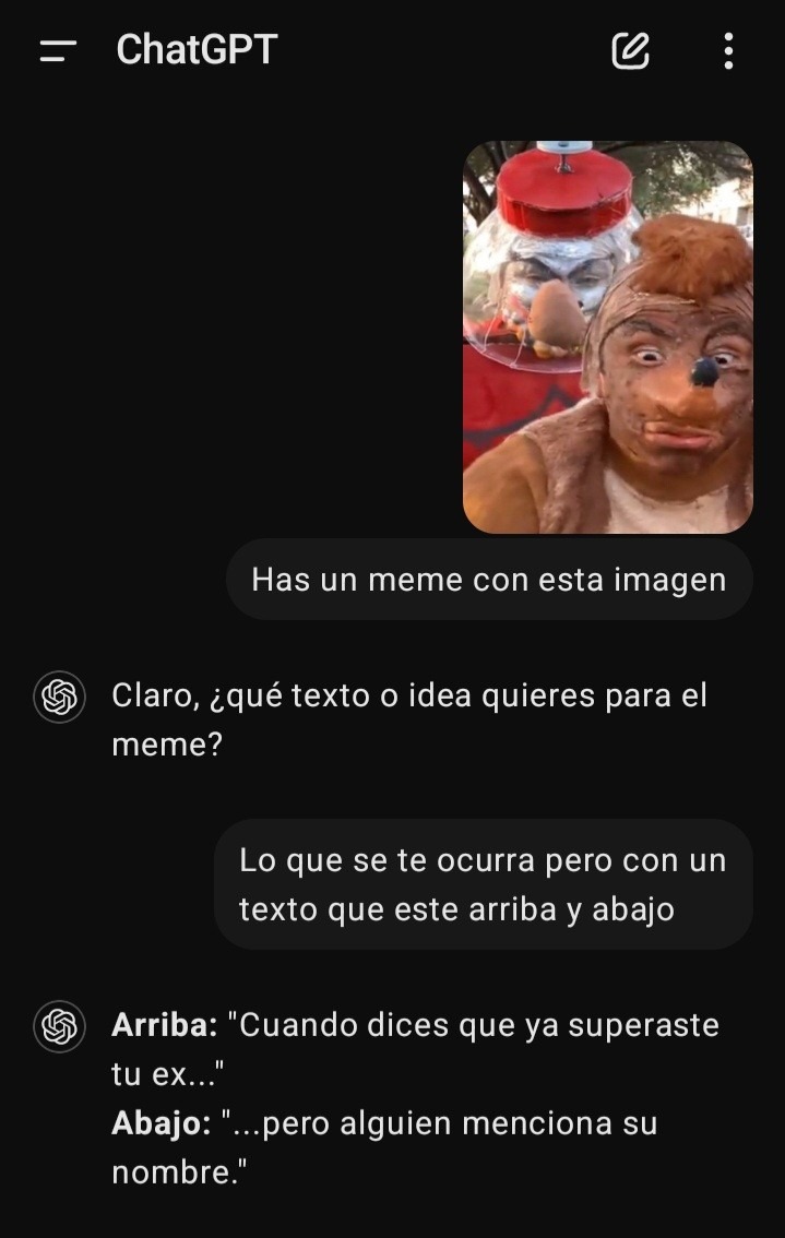 Le dije a la ia que me haga un meme y