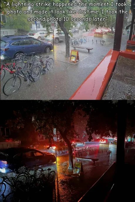Lightning strike effect - meme