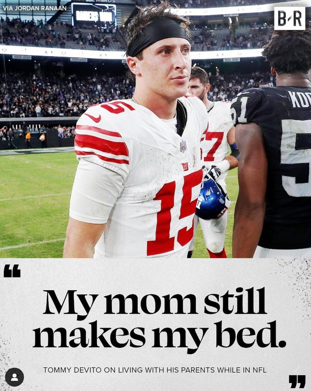 Tommy Devito on living with his parents while in NFL - meme