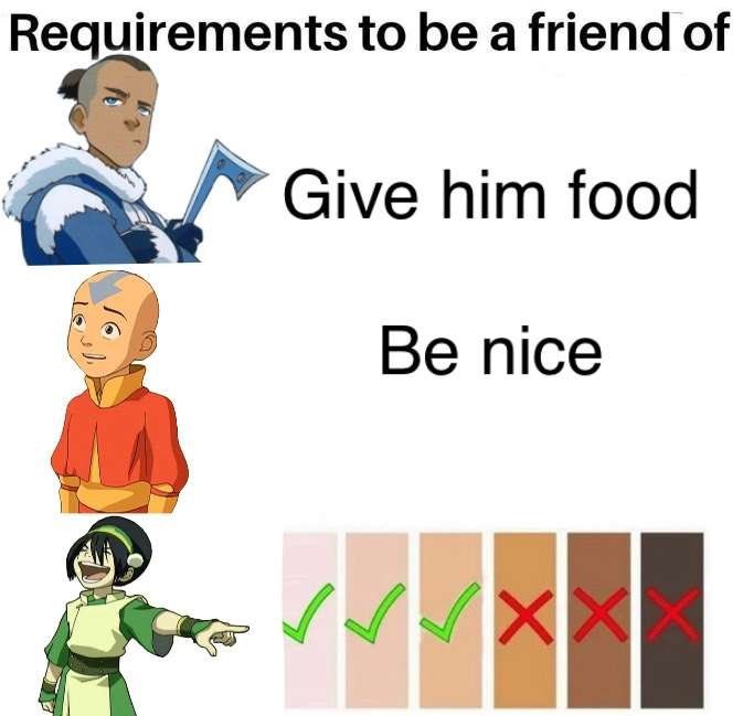 Requerimentos para amizade - meme
