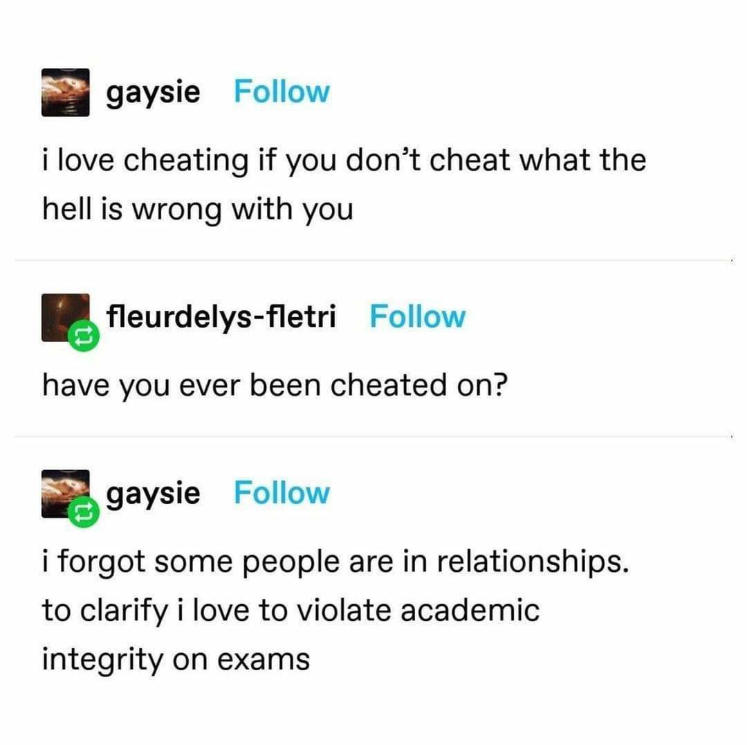 One way of cheating.... - meme