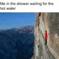 waiting for the hot water