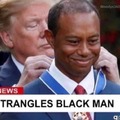 Trump strangles black man