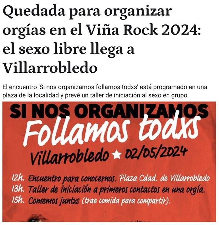 Quedads para orgias en el Viñarock 2024 - meme