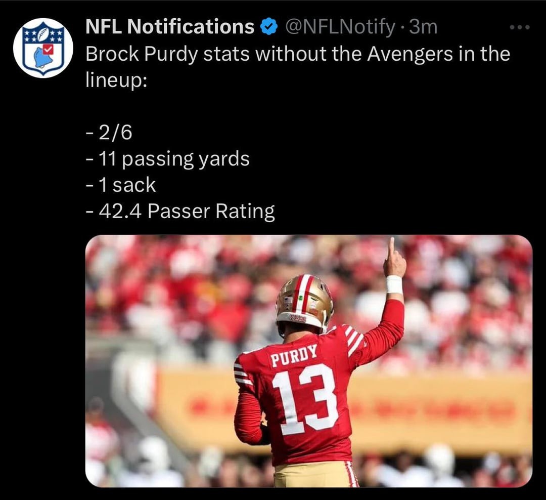 Brock Purdy stats meme