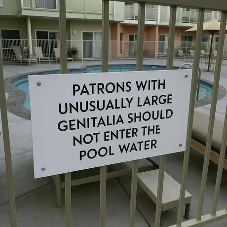 Imagine getting banned from the pool for being too gifted - meme