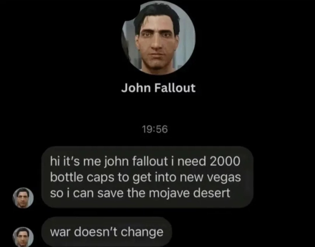 John Fallout necesita 2000 chapas - meme