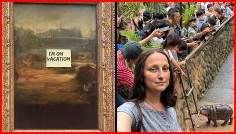 The Mona Lisa is taking a rest - meme