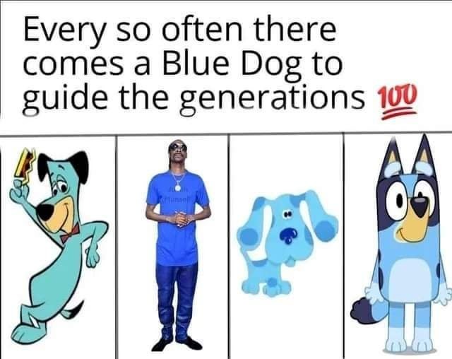 Blue Dog to guide the generations - meme