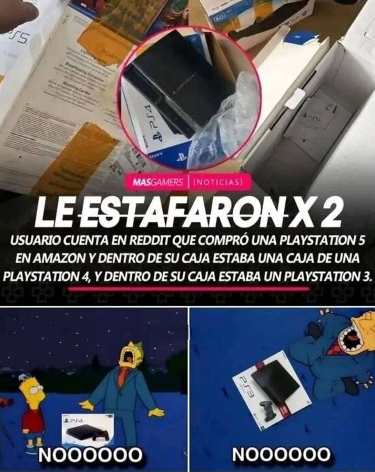 Playstation 5 dentro de una 4 dentro de una 3. Trilogía troll - meme