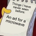 An ad for a microwave