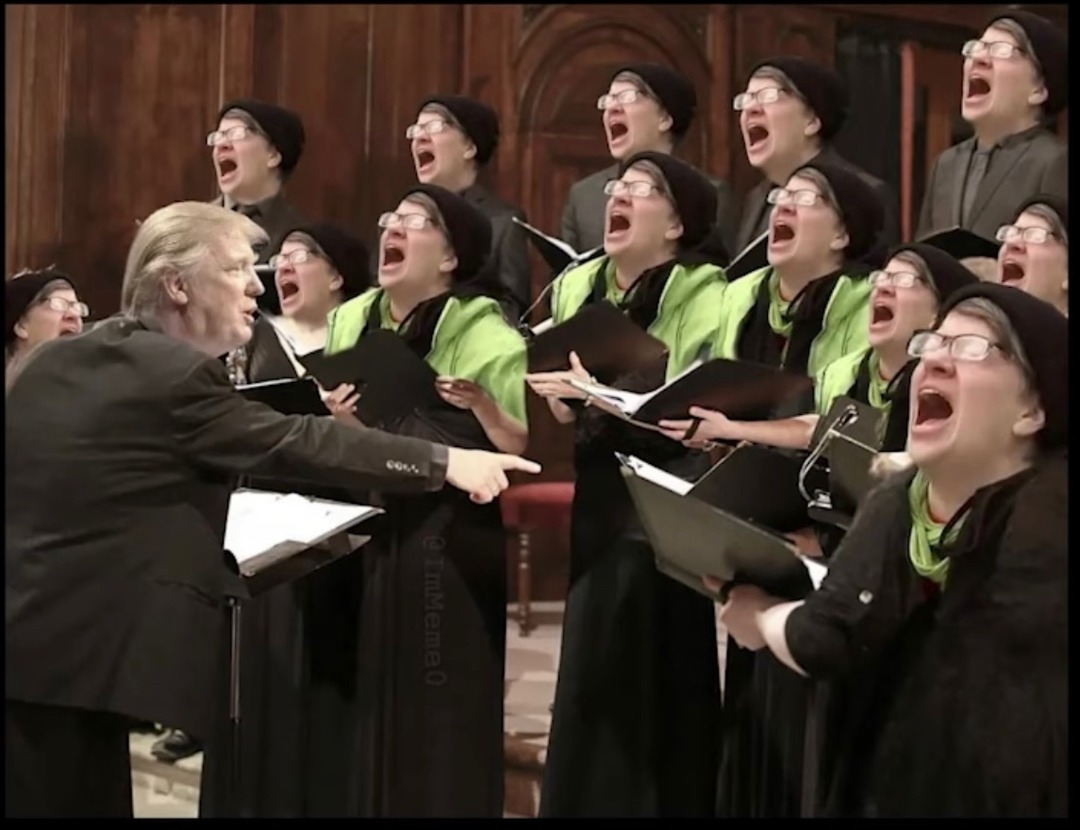 a choir of angels joyously sings - meme