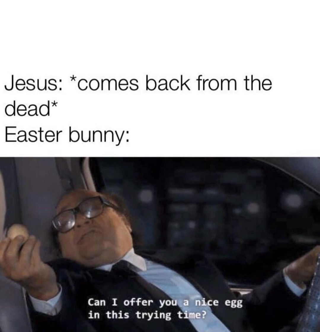 Easter bunny and Jesus meme