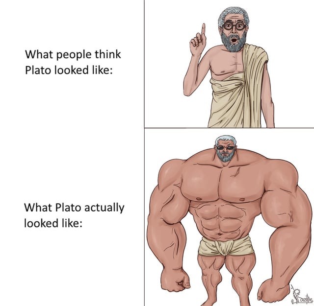 Jacked Plato meme